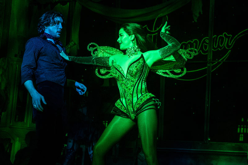 Conor Ryan as Christian and Courtney Reed as Satine in the North American Tour of Moulin Rouge! The Musical