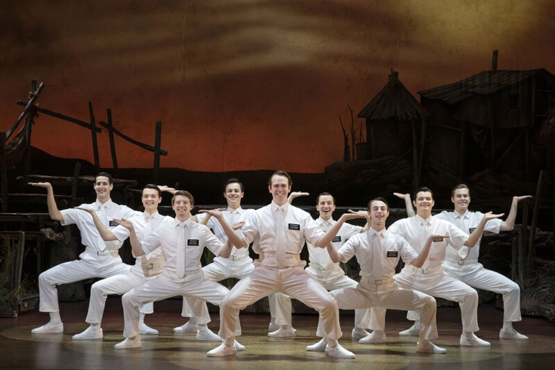 Sean Casey Flanagan and company in The Book of Mormon North American tour