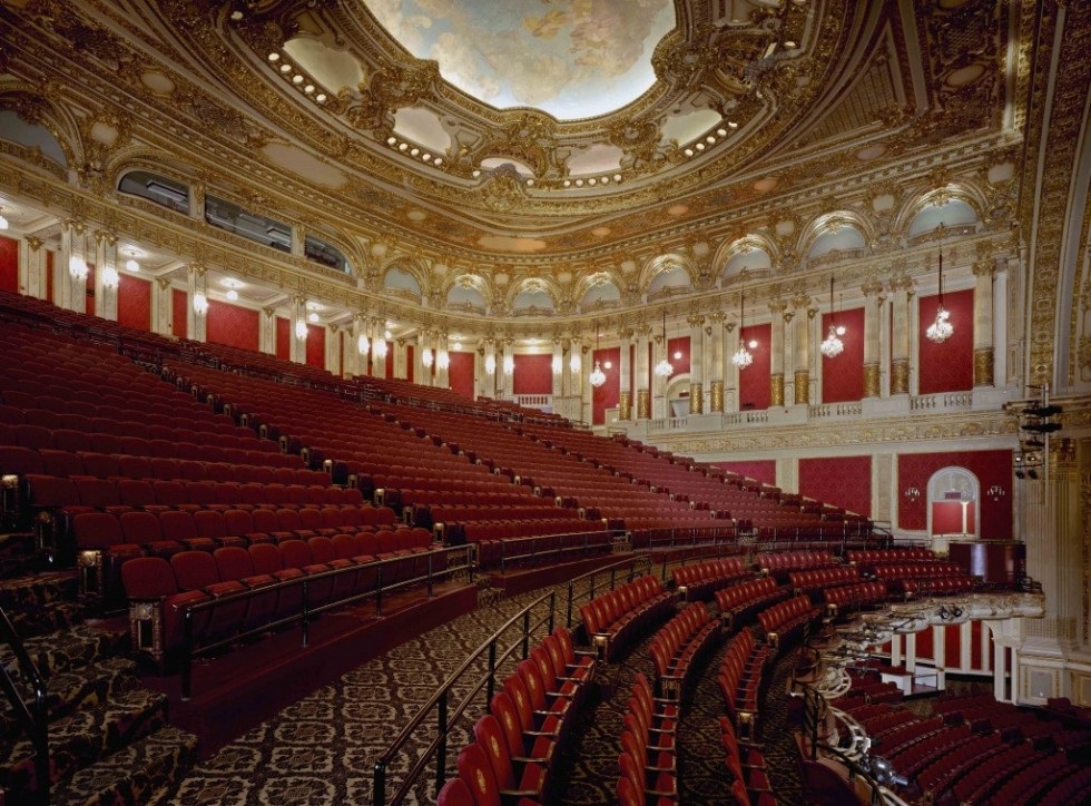 The interior layout of the Boston Opera House in the Mezzanine Section.