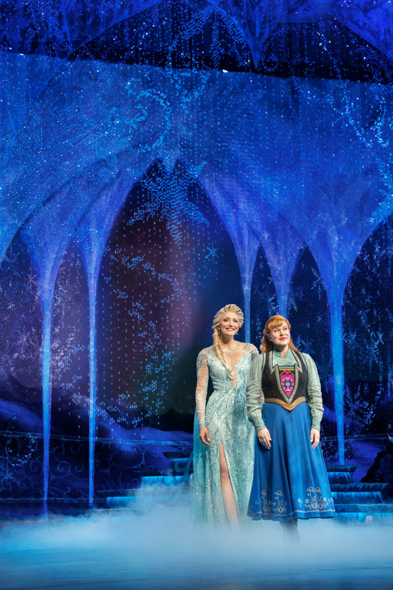 Caroline Bowman as Elsa and Lauren Nicole Chapman as Anna. Frozen North American Tour. Photo by Matthew Murphy. ©Disney